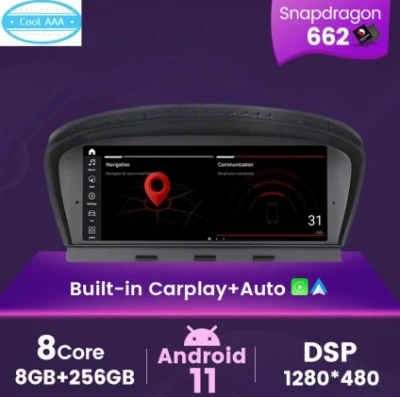 per BMW Serie 3 E90/Serie 5 E60 Aggiornamento Auto Android Schermo di Navigazione di Grandi Dimensioni Qualcomm 8 Core 662 8 + 256g CCC Cic