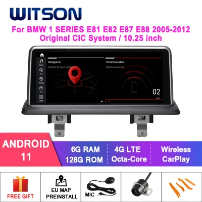 Witson Android 11 Car Multimedia a grande schermo per BMW Serie 1 E81 E82 E87 E88 2005